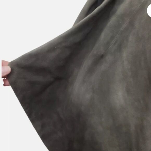 Joie Olivine Goat Suede Jacket Olive Green Gray Medium Drape Open Front - Picture 5 of 10